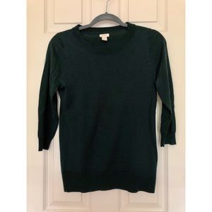 J.Crew Dark Green 3/4 Sleeve Sweater (S)